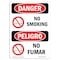 Signmission OSHA Danger Sign, No Smoking, 24in X 18in Aluminum, 18" W, 24" L, Bilingual Spanish OS-DS-A-1824-VS-1469 - alternate 1